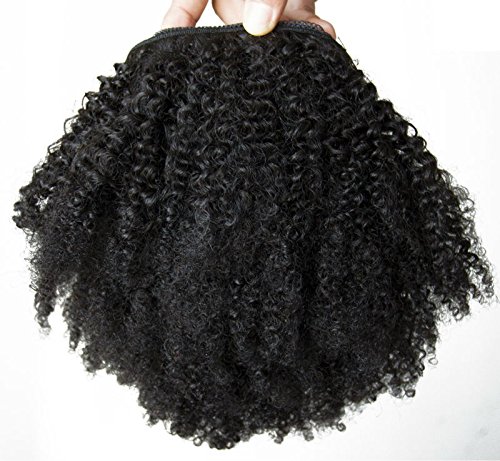 High Puff Afro Ponytail Drawstring with Kinky Curly Bangs Short Afro Kinky Curly Pony Tail Clips 120g human Curly Hair Bun Puff Ponytail
