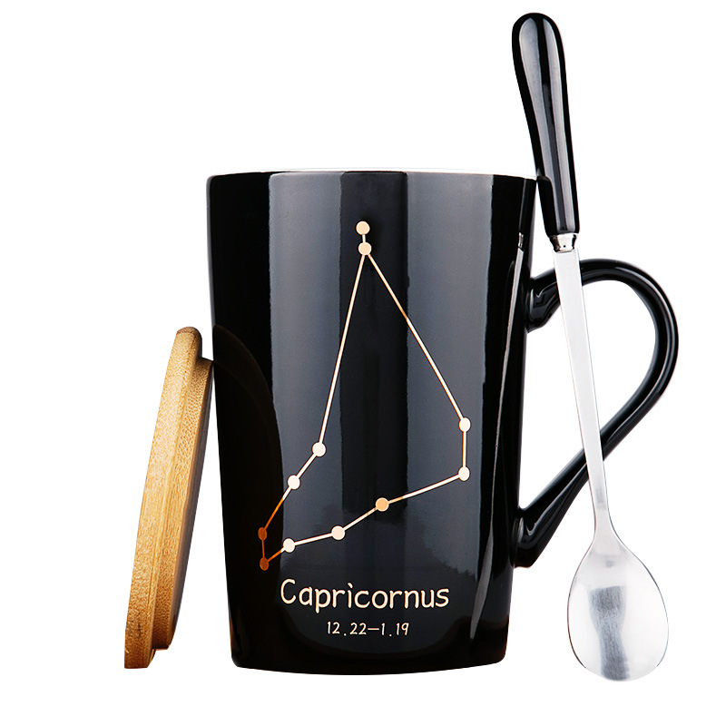 2018 Hot Sale Creative Simple Ceramic Mug with Cover Spoon 12 Constellation 420ML Novetly Gifts Personality Coffee Couple Cup, Black
2018 Hot Sale Creative Simple Ceramic Mug with Cover Spoon 12 Constellation 420ML Novetly Gifts Personality Coffee Couple Cup, Black