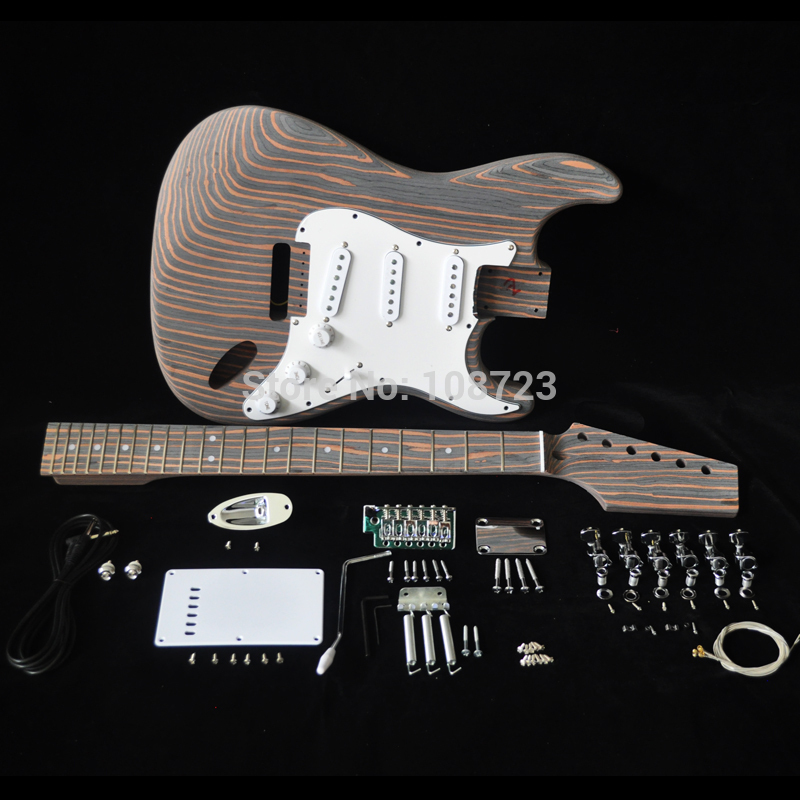 DIY Electric Guitar Kit with Zebrawood Body Zebra Wood Neck and Fingerboard 22 Fret S S S Pickups Builder Kits
DIY Electric Guitar Kit with Zebrawood Body Zebra Wood Neck and Fingerboard 22 Fret S S S Pickups Builder Kits