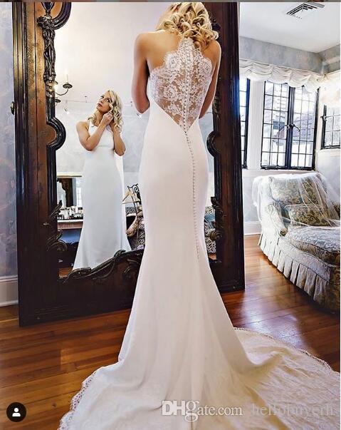 White Satin Mermaid Cheap Wedding Dresses Reception Berta Bridal Gowns vestido de casamento zuhair murad Bridal Gowns 2019, Champagne
White Satin Mermaid Cheap Wedding Dresses Reception Berta Bridal Gowns vestido de casamento zuhair murad Bridal Gowns 2019, Champagne