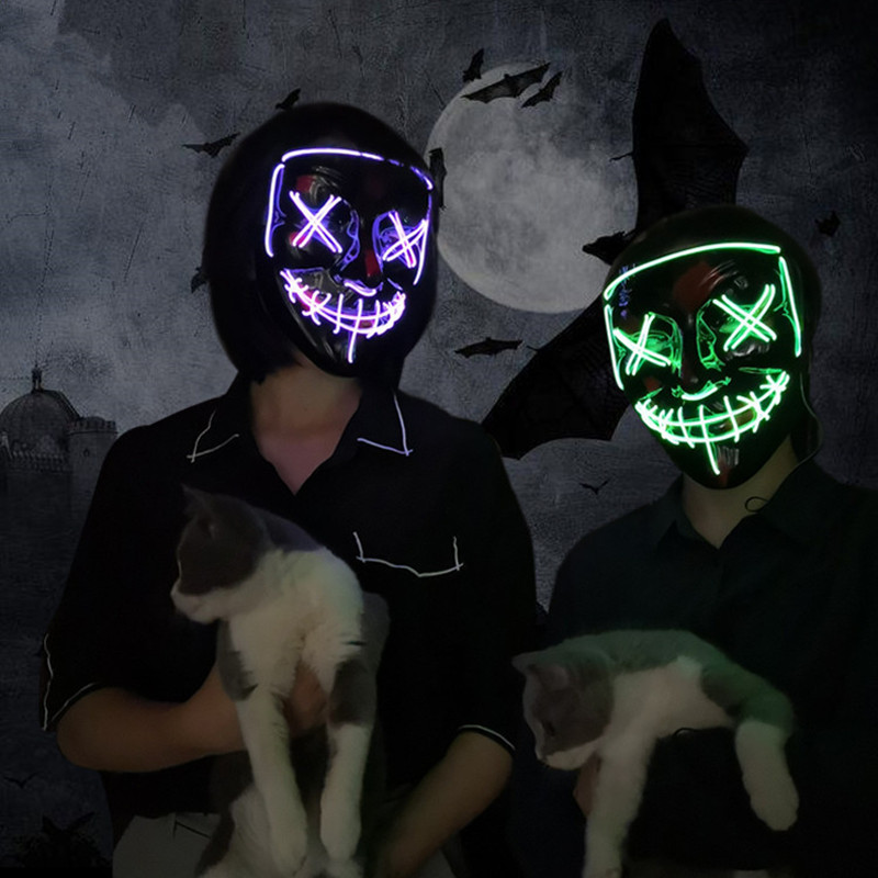 Led Mask Halloween Party Masque Masquerade Masks Neon Maske Light Glow In The Dark Mascara Horror Maska Glowing Masker Purge
Led Mask Halloween Party Masque Masquerade Masks Neon Maske Light Glow In The Dark Mascara Horror Maska Glowing Masker Purge