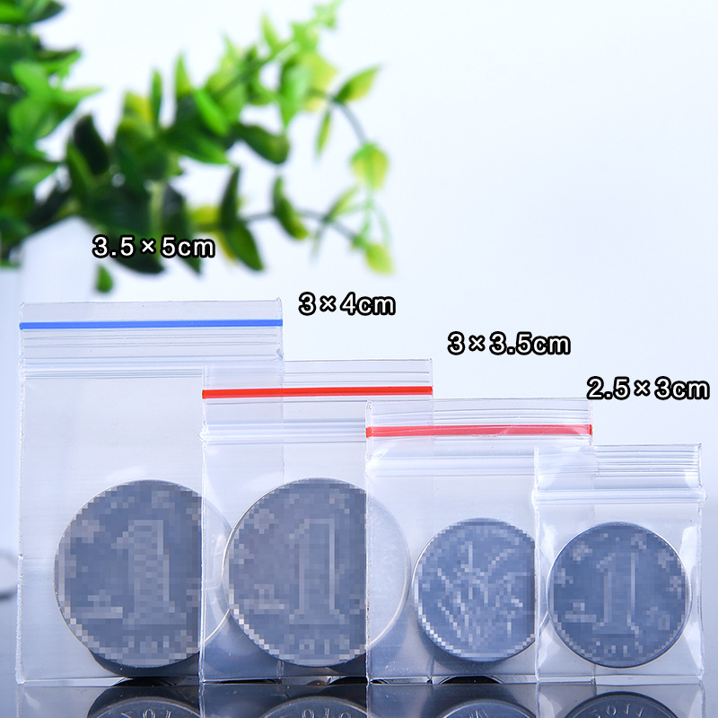 3*4cm*20silk Transparent Closure pockets pouch small thick pouch pill bag jewelry bag