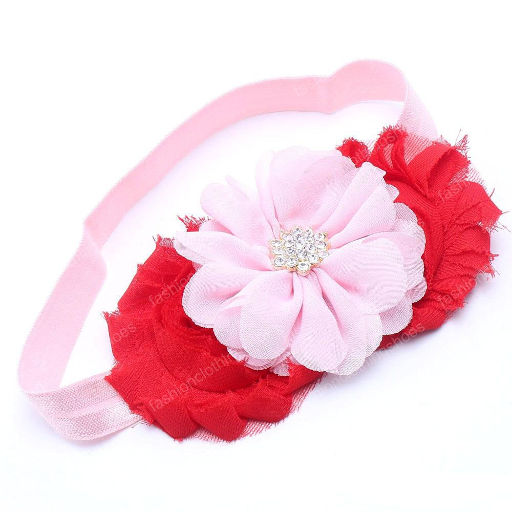 Pink Red Color Design Necklace&Bracelet Headband 3PCS Jewelry Set Rose Flower Toddlers Girls Bubblegum Baby Kids Chunky Necklace Jewelry Set