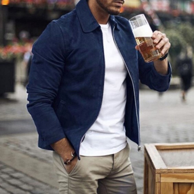 MJARTORIA 2020 New Fashion Men's Suede Leather Jacket Slim Fit Biker Motorcycle Jacket Coat Zipper Outwear Homme Streetwear