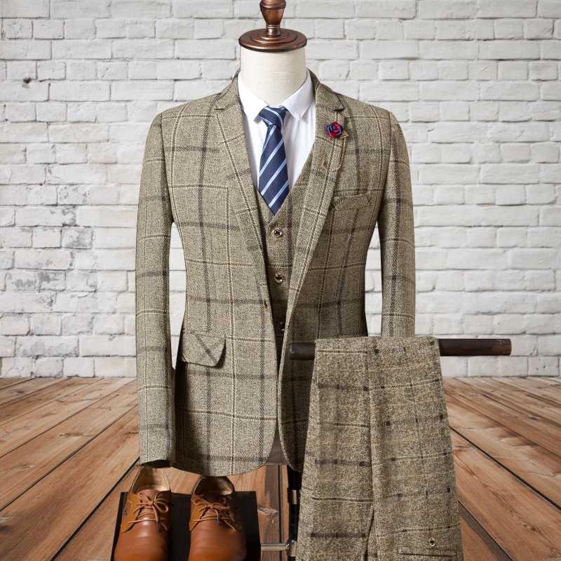 CalrtyAsa 2020 New Fashion Plaid Suit Mens (Jacket+Pants+Vest) Brand Slim Fit Wedding Men Suits Plus Size M-4XL, Navy blue
CalrtyAsa 2020 New Fashion Plaid Suit Mens (Jacket+Pants+Vest) Brand Slim Fit Wedding Men Suits Plus Size M-4XL, Navy blue