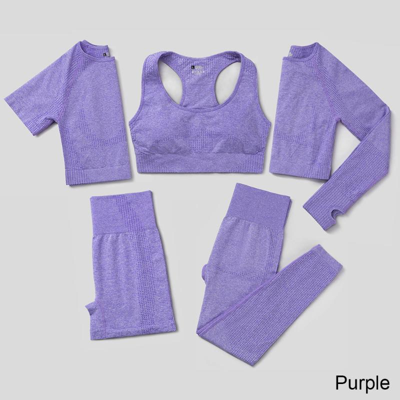 Women Vital Seamless 5Pcs Yoga Set Workout Sport Wear Gym Clothing Short/Long Sleeve Crop Top High Waist Leggings Sports Suit
Women Vital Seamless 5Pcs Yoga Set Workout Sport Wear Gym Clothing Short/Long Sleeve Crop Top High Waist Leggings Sports Suit
