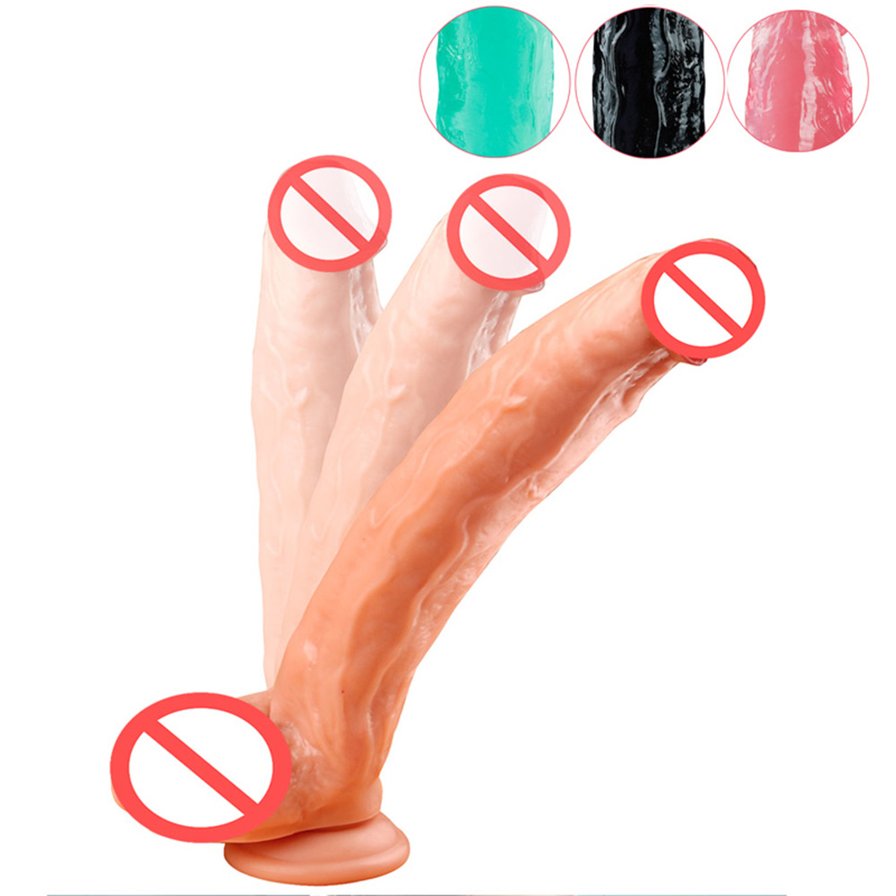 12,2 pouces extra long réaliste Dildo ventouse puissant flexible en forme Lifelike gland du pénis du vagin Anal Gros Pénis Sex Toy pour les femme