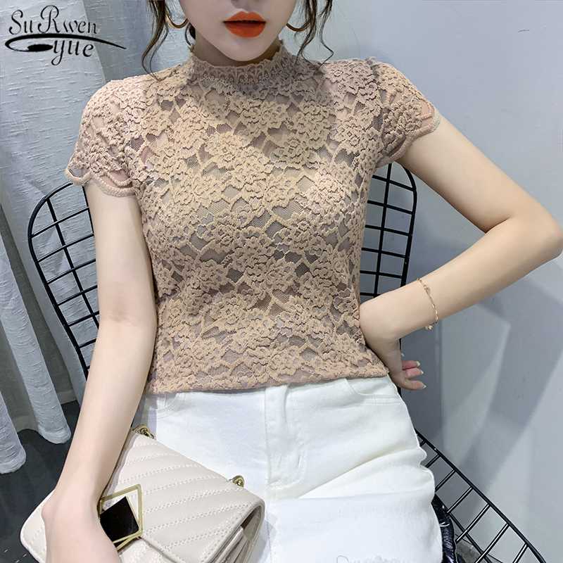 Turtleneck Sexy Short Sleeve Womens Tops and Blouses Crochet Flower Hollow Out Blusas Hollow Lace Blouse Bottoming Shirts 10264, Black
Turtleneck Sexy Short Sleeve Womens Tops and Blouses Crochet Flower Hollow Out Blusas Hollow Lace Blouse Bottoming Shirts 10264, Black