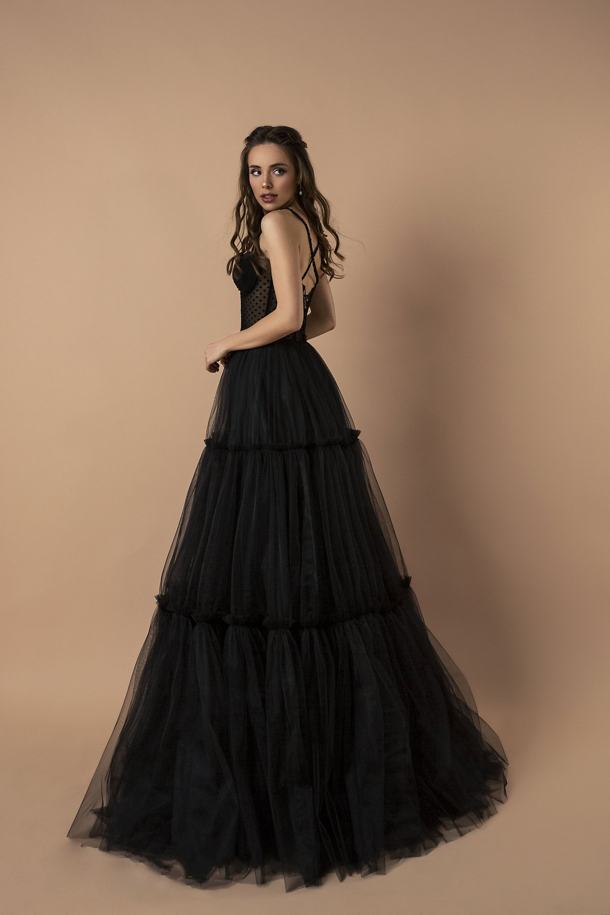 black a line prom dresses spaghetti tulle sexy back plus size evening gowns formal wear abendkleider vestido de festa