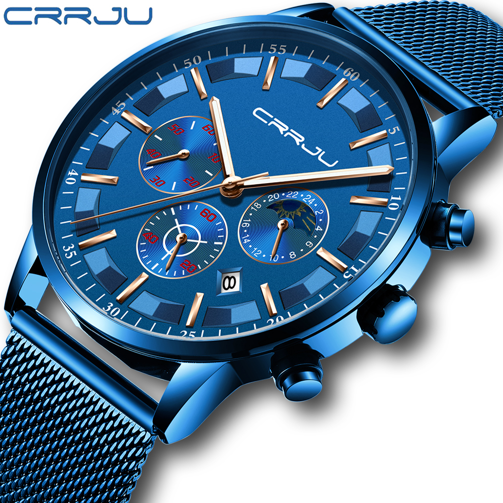 Mens Sport Watches CRRJU Top Brand Luxury Quartz Full Steel Male Clock Military Camping Waterproof Chronograph Relogio Masculino, Black
Mens Sport Watches CRRJU Top Brand Luxury Quartz Full Steel Male Clock Military Camping Waterproof Chronograph Relogio Masculino, Black