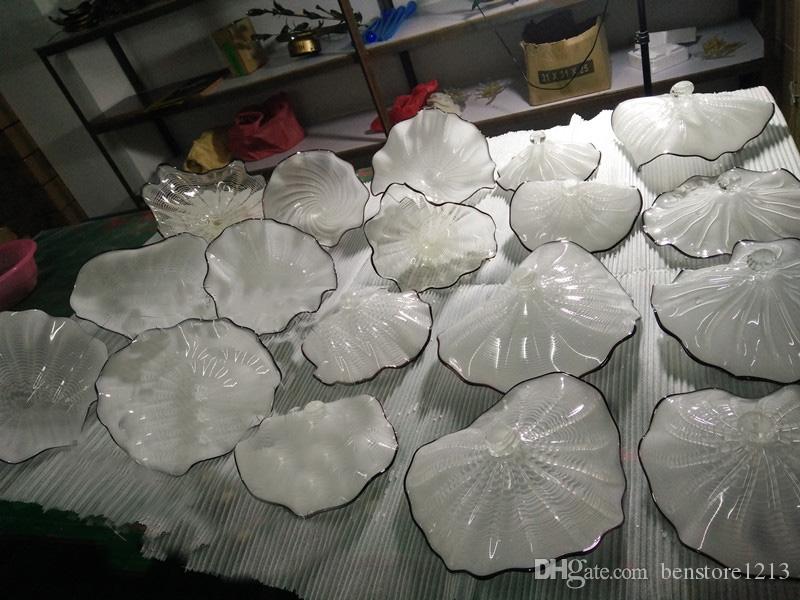 Creative Murano Glass Plates Floor Lamps Flower Design Glass Art Sculpture Standing Lamp Hot Sale Modern Decor in White Color