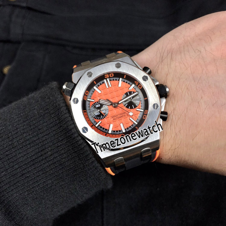New Royal 26703ST Steel Case Black Inner Orange Dial Automatic Mens Watch Black Rubber Orange Line Offshore Watches Timezonewatch E61a1, E61(1) 
New Royal 26703ST Steel Case Black Inner Orange Dial Automatic Mens Watch Black Rubber Orange Line Offshore Watches Timezonewatch E61a1, E61(1)