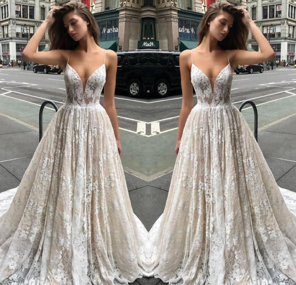 High Quality Cheap New Arrival Wedding Dress A Line Spaghetti Straps Long Country Summer Garden Bridal Gown Custom Made Plus Size