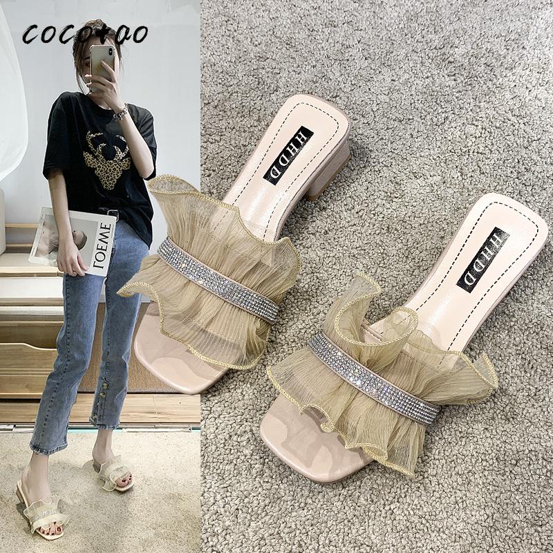 Women's Shoes Summer 2020 New Rhinestone Lotus Leaf Lace Fairy Style Thick With A Word Drag Women Wear Sandals And Slippers, Beige
Women's Shoes Summer 2020 New Rhinestone Lotus Leaf Lace Fairy Style Thick With A Word Drag Women Wear Sandals And Slippers, Beige