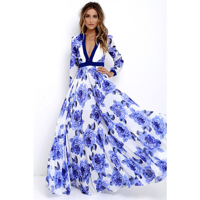 Fashion Autumn Women Ladies Long Sleeve Maxi Dress Casual Deep V-neck Floral Printed Slim Elegant Long Maxi Dress, As pic
Fashion Autumn Women Ladies Long Sleeve Maxi Dress Casual Deep V-neck Floral Printed Slim Elegant Long Maxi Dress, As pic