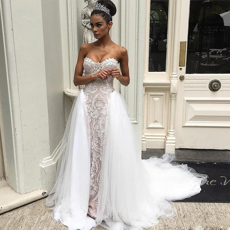Detachable Skirt 2 Pieces Removable Wedding Dresses Sweetheart Lace Tulle Mermaid Bridal Gowns 2020 Fashion Custom Size, Blue
Detachable Skirt 2 Pieces Removable Wedding Dresses Sweetheart Lace Tulle Mermaid Bridal Gowns 2020 Fashion Custom Size, Blue