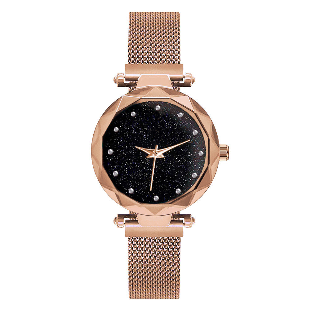 Women Watches Mesh Ladies Clock Magnet Buckle Starry Diamond Geometric Surface Casual Dress Quartz Wristwatch, Gold
Women Watches Mesh Ladies Clock Magnet Buckle Starry Diamond Geometric Surface Casual Dress Quartz Wristwatch, Gold