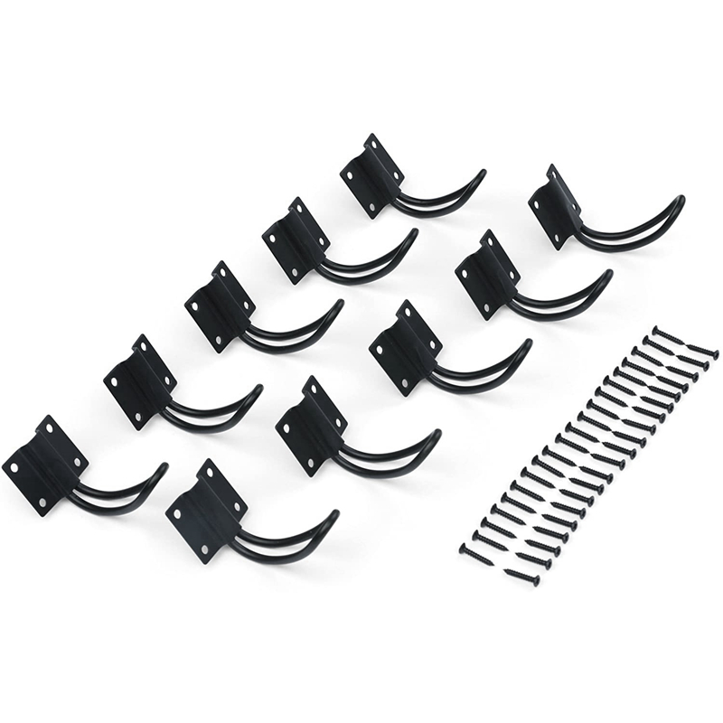 10Pack Rustic Entryway Hooks of Black Wall Mounted Vintage Double Coat Hangers with Large Metal Screws Included
10Pack Rustic Entryway Hooks of Black Wall Mounted Vintage Double Coat Hangers with Large Metal Screws Included
