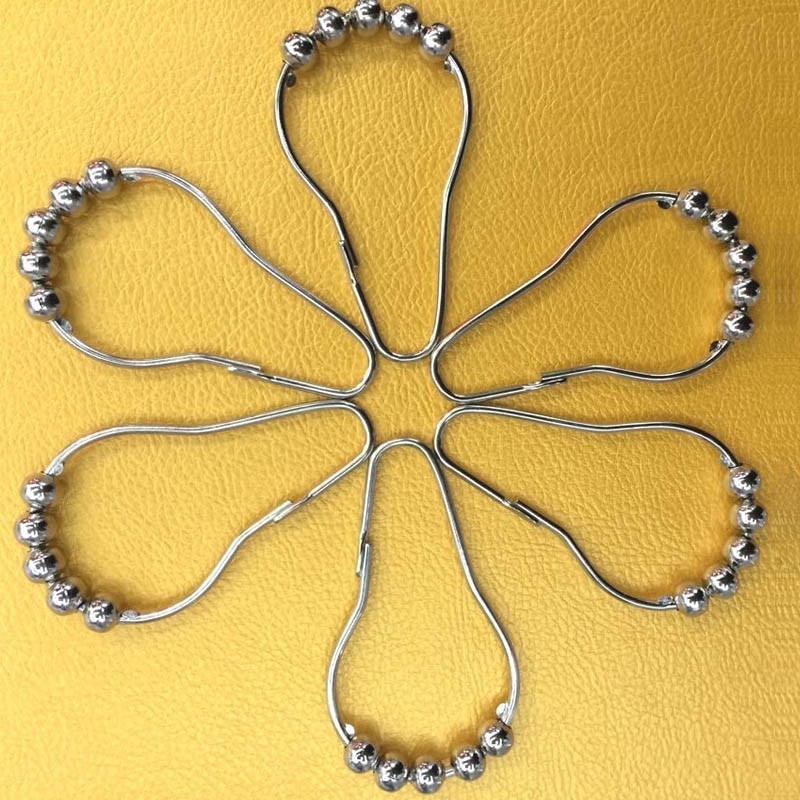 12Pcs/Set Metal Double Roller 5 Beads Glide Shower Curtain Ring/Hooks Brushed Nickel For Clothes/household Bathroom Hook
12Pcs/Set Metal Double Roller 5 Beads Glide Shower Curtain Ring/Hooks Brushed Nickel For Clothes/household Bathroom Hook