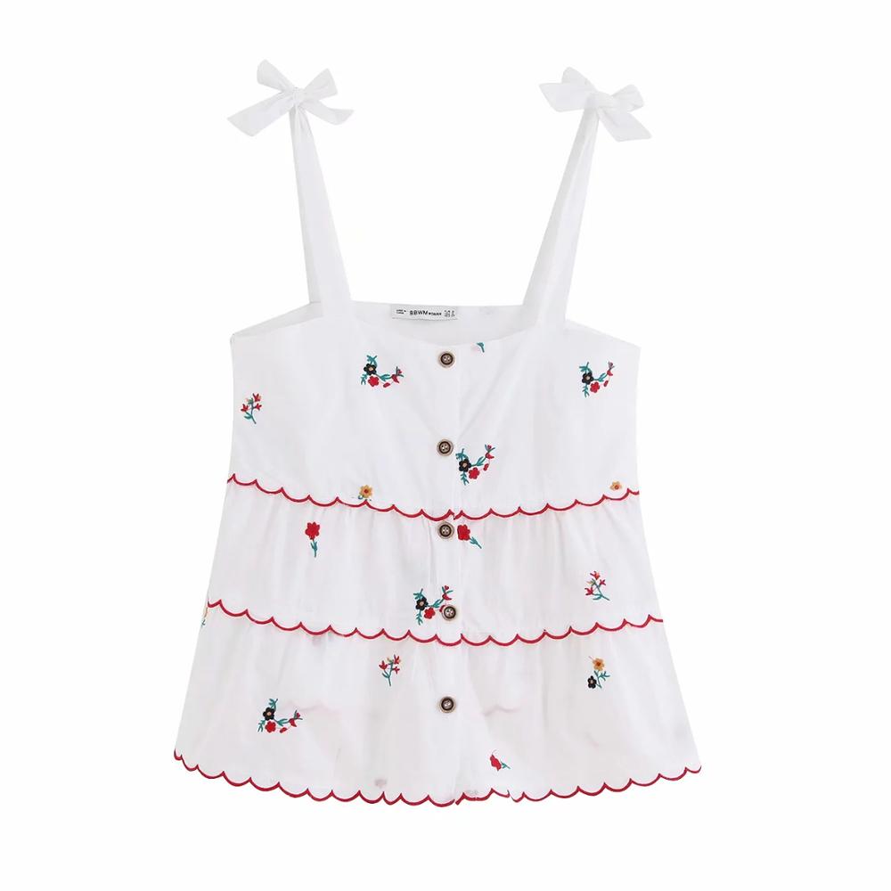 women floral embroidery white blouse adjustable straps buttons sleeveless female casual sweet chic tops blusas, As pic
women floral embroidery white blouse adjustable straps buttons sleeveless female casual sweet chic tops blusas, As pic