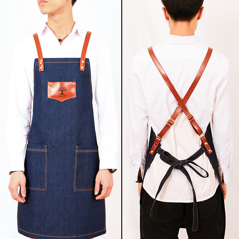 Denim apron custom Korean fashion Chinese restaurant with the same work clothes printing barista milk shop men
Denim apron custom Korean fashion Chinese restaurant with the same work clothes printing barista milk shop men