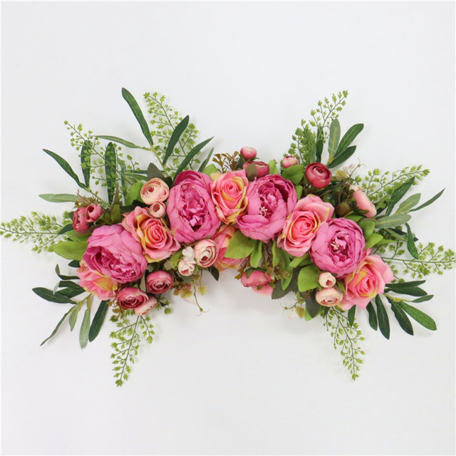 Decorative Flowers & Wreaths Artificial Wreath Door Threshold Flower DIY Wedding Home Living Room Party Pendant Wall Decor Christmas Garland