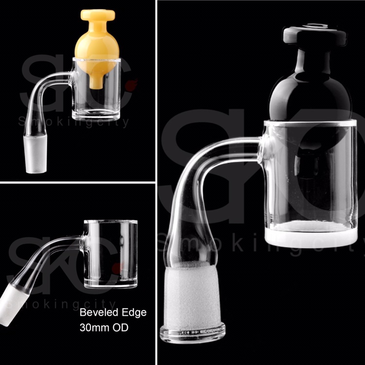 Beveled Edge Clear/Opaque Bottom Quartz Banger 30mm OD With Glass Bubble Carb Cap 10mm 14mm 18mm quartz thermal banger For water bongs
Beveled Edge Clear/Opaque Bottom Quartz Banger 30mm OD With Glass Bubble Carb Cap 10mm 14mm 18mm quartz thermal banger For water bongs