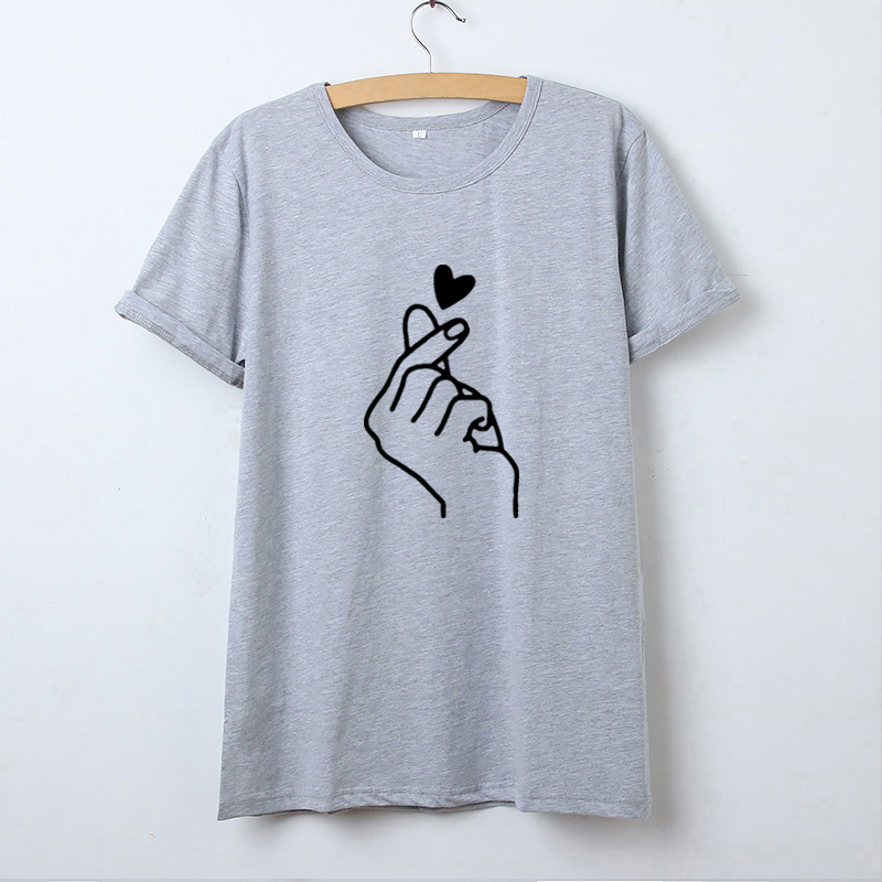Fashion T Shirt Women Gesture Love Graphic Tees Women Tshirt Finger Hand Heart Printed Summer Top Femme Korean Camisetas Mujer, White
Fashion T Shirt Women Gesture Love Graphic Tees Women Tshirt Finger Hand Heart Printed Summer Top Femme Korean Camisetas Mujer, White