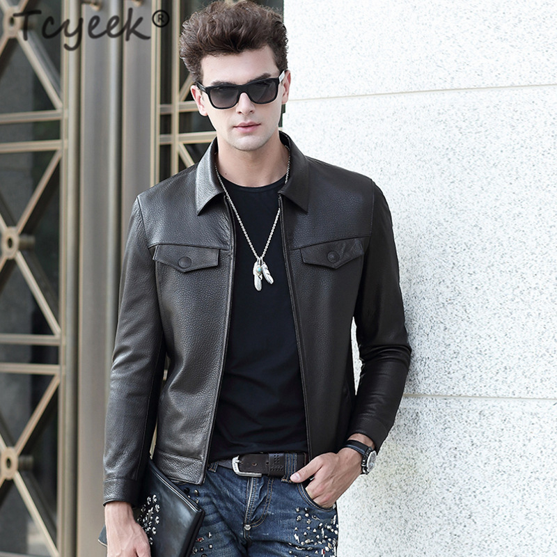 Tcyeek Fashion Genuine Leather Jacket Men Clothes 2019 Korean Casual Real Sheepskin Coat Male Autumn Slim Fit Coats Jackets 9901, Black
Tcyeek Fashion Genuine Leather Jacket Men Clothes 2019 Korean Casual Real Sheepskin Coat Male Autumn Slim Fit Coats Jackets 9901, Black