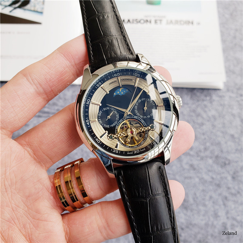 Top selling mens luxury watches mechanical automatic movement small dial work leather strap mens designer watches 45mm case montre de luxe
Top selling mens luxury watches mechanical automatic movement small dial work leather strap mens designer watches 45mm case montre de luxe