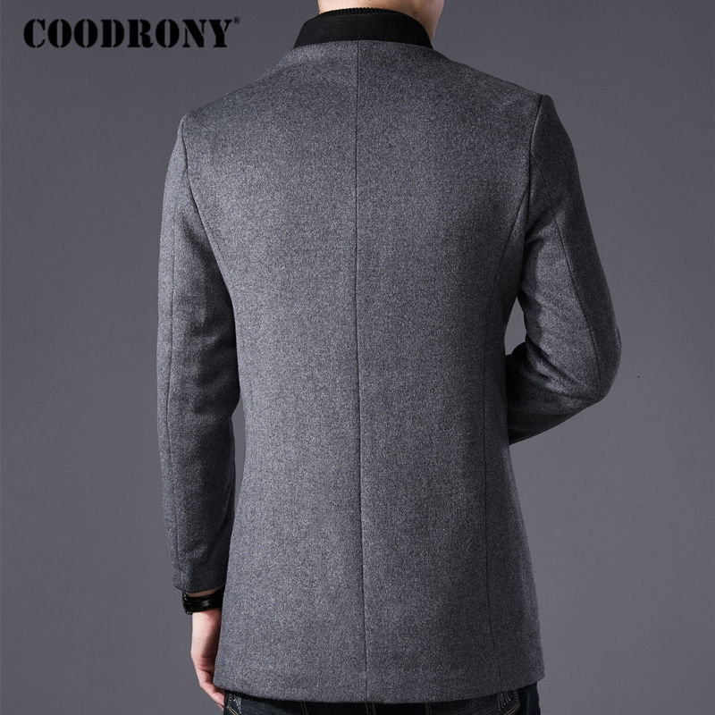 COODRONY Men Coat Winter Thick Warm Wool Coat Men Clothes 2019 Slim Fit Coat Mandarin Collar Jacket Mens Overcoat Mens Coats C03 CJ191210