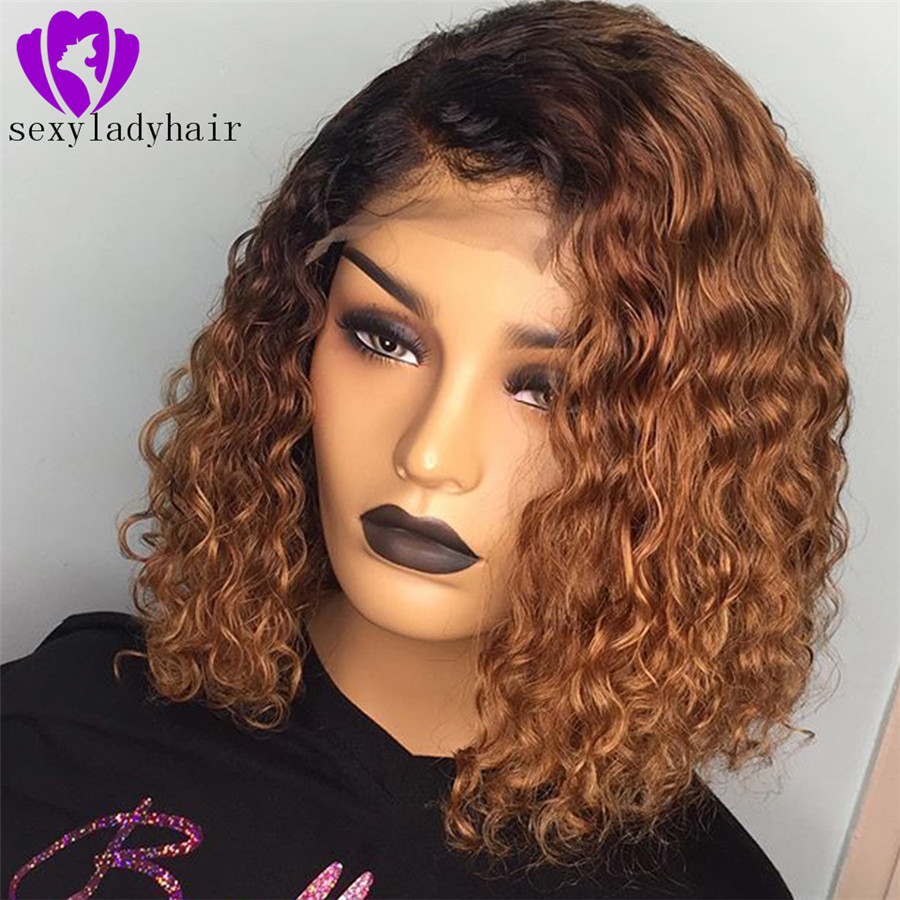 Free shipping New ombre wine red Lace Front Wig Short kinky curly For black Women cosplay partystyle synthetic Hair Wigs