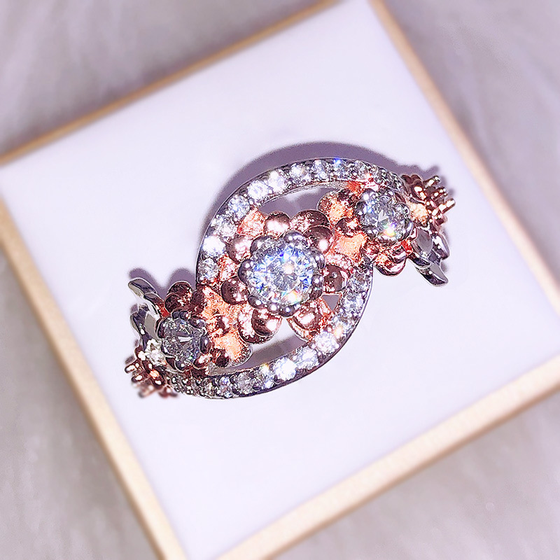 Gold 18k Rose Gold And Silver Decorate Ring Rose Zirconium Stone Ring Woman
Gold 18k Rose Gold And Silver Decorate Ring Rose Zirconium Stone Ring Woman