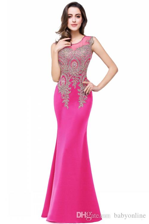Babyonlinedress Gold Lace Mermaid Evening Dresses 2020 Sexy Tulle Neck Prom Party Dresses Long Multi Colors Bridesmaid Dresses CPS250