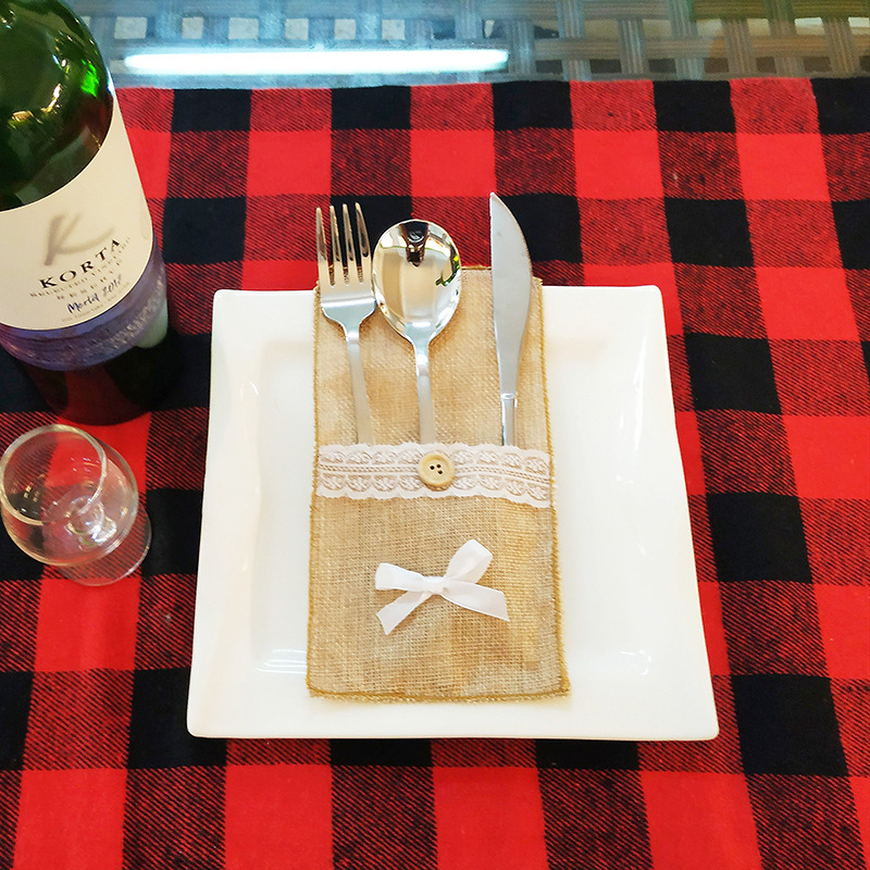 Christmas Table Placemat Knife Fork Tableware Cushion Pad Dinnerware Mat Coffee Coasters Xmas Home Decor Ornament
