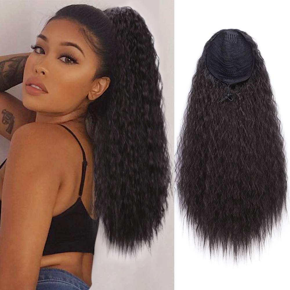 Long Wavy Drawstring Ponytail Human Corn Wave Ponytail Extension Loose Deep Wave ponytail Hairpieces for Women dark brown(140g #2
Long Wavy Drawstring Ponytail Human Corn Wave Ponytail Extension Loose Deep Wave ponytail Hairpieces for Women dark brown(140g #2