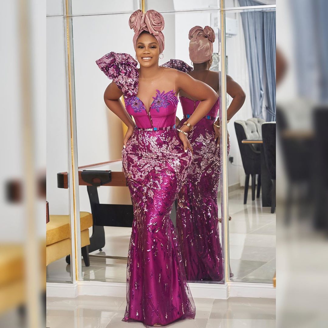 2020 Aso Ebi Arabi Purple Mermaid Sexy Evening Dresses Lace Beaded Prom Dresses Sheer Neck Formal Party Second Reception Gowns ZJ365
