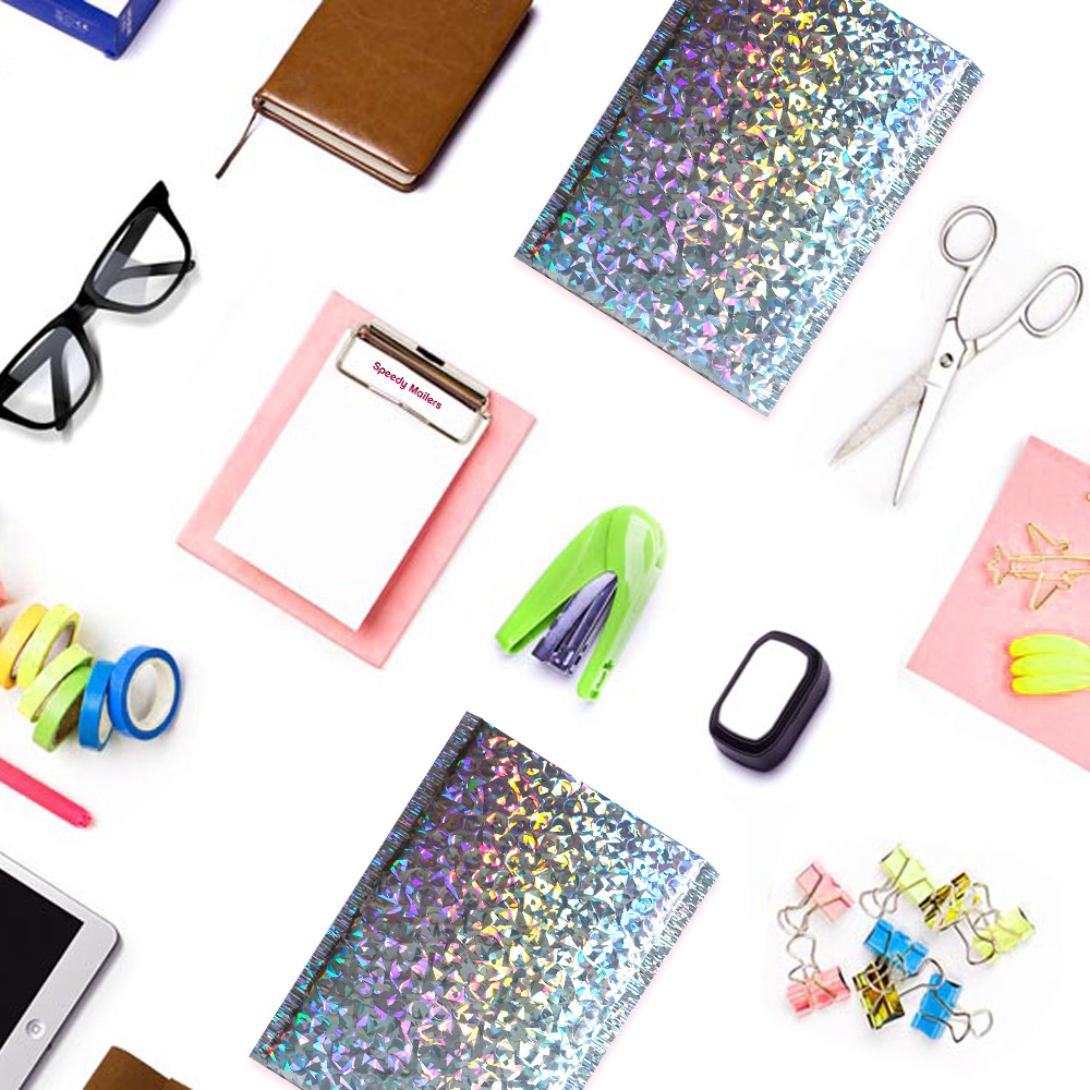 Laser Silver Mailing Envelope Bags Waterproof Courier Bags Bubble Mailers Padded bubble Envelopes Bag Packing Bags