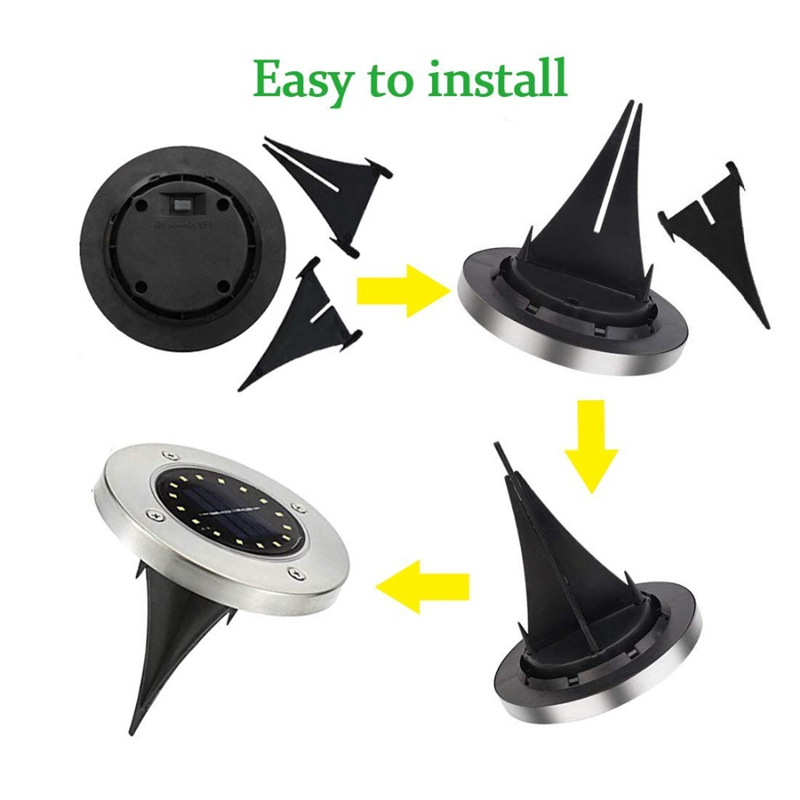 LEDs Ground Light Solar Garden Lights 16 LED Lighting Waterproof Garden Pathway Solar Lamp for Yard Driveway Lawn Decoration Lamp