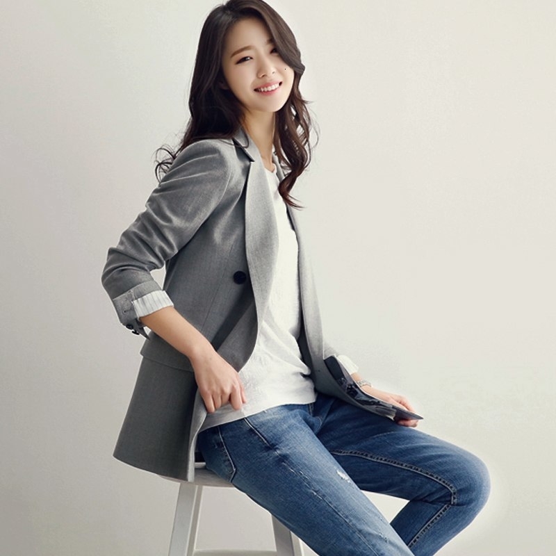 Fashion Notched Collar Double Breasted Women Jacket Blazer Female Casual Suit Coat Autumn Outerwear Coat Soft High quality LY191122