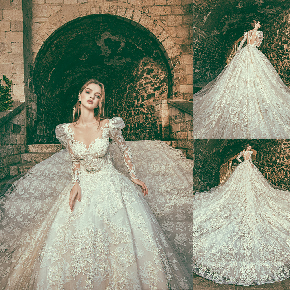 Newest Bohemian Corona Borealis Ball Gown Wedding Dresses Long Sleeve Tulle Lace Applique Crystal Wedding Gowns Sweep Train robe de mariée, Royal blue
Newest Bohemian Corona Borealis Ball Gown Wedding Dresses Long Sleeve Tulle Lace Applique Crystal Wedding Gowns Sweep Train robe de mariée, Royal blue