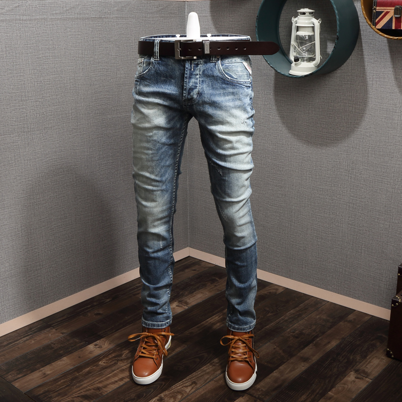Italian Style Fashion Men Jeans Light Blue Classical Simple Vintage Slim Jeans High Quality Elastic Designer Casual Men
Italian Style Fashion Men Jeans Light Blue Classical Simple Vintage Slim Jeans High Quality Elastic Designer Casual Men