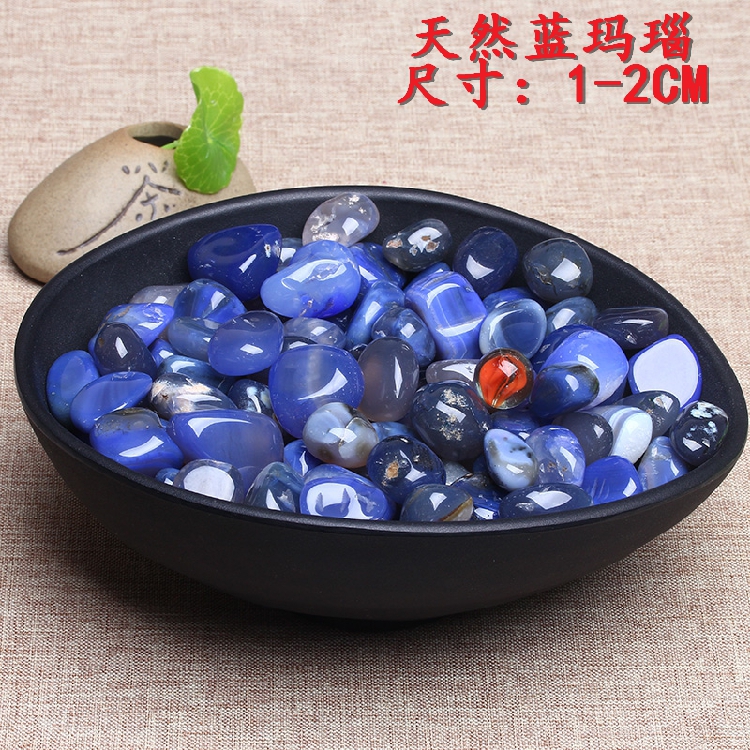 1 Bag 50 g/100 g Natural blue agate quartz Stone crystal Tumbled Stone (Size: 7--9 mm) от DHgate WW