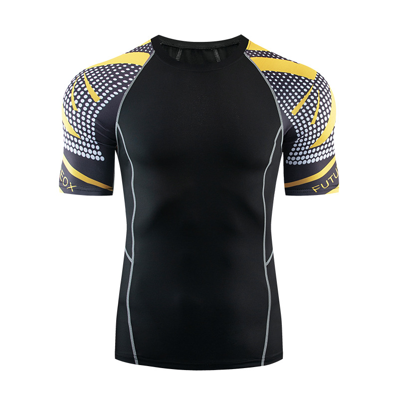 Men's Fitness Short-Sleeved Breathable Quick-Drying Tights Sports Running T-shirt Elastic Wear-Resistant Fitness Clothes, Black
Men's Fitness Short-Sleeved Breathable Quick-Drying Tights Sports Running T-shirt Elastic Wear-Resistant Fitness Clothes, Black