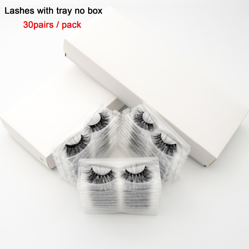 3D Mink Lashes With Tray No Box 30 Pairs Pack Hand Made Full Strip Lashes Mink False Eyelashes Makeup Eyelashes Cilios