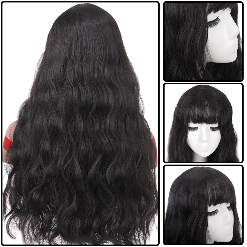 XUANGUANG Long Wavy Black Wig Synthetic Wigs for Women With Bangs Wig Heat Resistant Fiber Natural Looking 
XUANGUANG Long Wavy Black Wig Synthetic Wigs for Women With Bangs Wig Heat Resistant Fiber Natural Looking