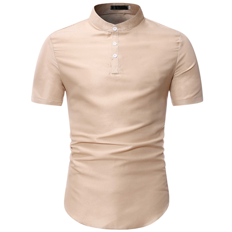 2020 Summer Fashion New Men's Casual Short Sleeve Shirt / Men's Slim Stand Collar Solid Color Business Formal Shirt, Black
2020 Summer Fashion New Men's Casual Short Sleeve Shirt / Men's Slim Stand Collar Solid Color Business Formal Shirt, Black