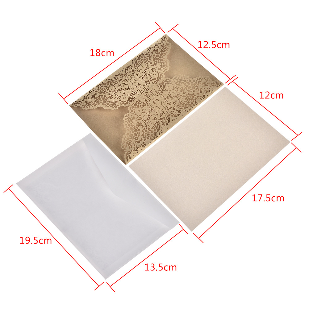 Laser Cut White elegant Pattern West Cowboy Style Vintage Wedding invitations Card Kit Blank Paper Printing Invitation