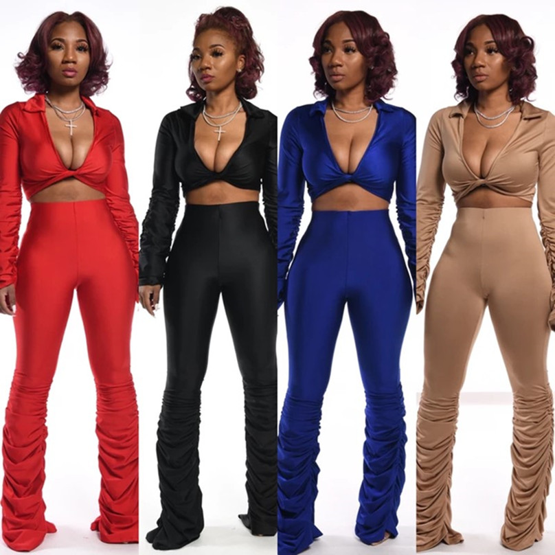 Women sexy v neck 2 piece set solid color Tracksuit Heap heap sleeve shirts bodycon pants fall winter clothing casual jogger suit 2476, Mix color
Women sexy v neck 2 piece set solid color Tracksuit Heap heap sleeve shirts bodycon pants fall winter clothing casual jogger suit 2476, Mix color