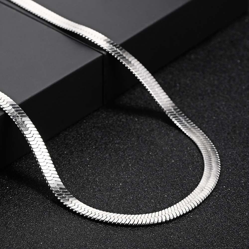 5mm Flat Snake Chain Necklace 316L Stainless Steel Blade Chain Clavicular Chain Necklace Jewelry Wholesales Accessories